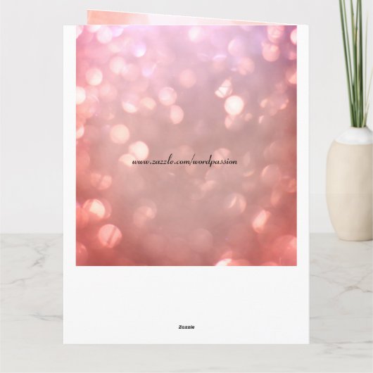 Roze glans moderne Gefeliciteerd zus Kaart (Achterkant)