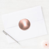 Roze glans omlijsting ronde sticker (Envelop)
