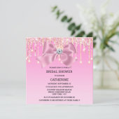 Roze glans van de boogdiamant licht elegant kaart (Staand voorkant)