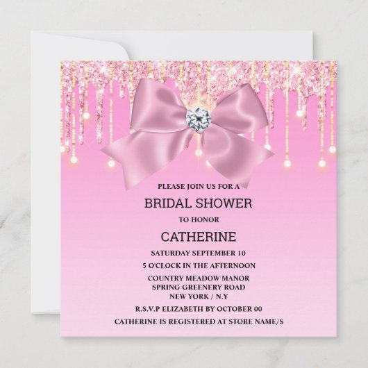 Roze glans van de boogdiamant licht elegant kaart (Voorkant)