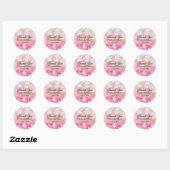 Roze glanslichten Dank je sticker (Vel)