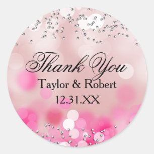 Roze glanslichten Dank je sticker