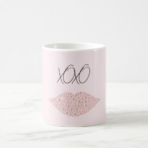 Roze Glanslippen XOXO Koffiemok