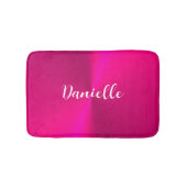 Roze glanzende faux metal aangepaste naam badmat (Voorkant)