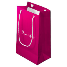 Roze glanzende faux metal aangepaste naam klein cadeauzakje
