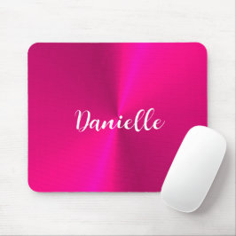 Roze glanzende faux metal aangepaste naam muismat