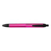 Roze glanzende faux metal aangepaste naam zwarte inkt pen (Achterkant)