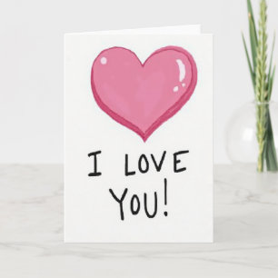 Roze Glanzende Hart Liefdeskaart Kaart