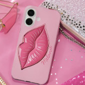 Roze glanzende lippen Case-Mate iPhone case