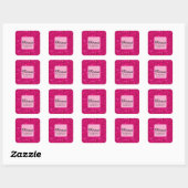 Roze Glanzende Lovertjes Vierkante Sticker (Vel)