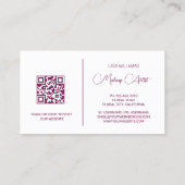 Roze glanzende metalen bloem visitekaartje (Achterkant)