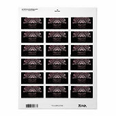 Roze glanzende metalen zwarte Mandala Etiket (Full Sheet)