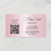 Roze Glanzende Metallic Mandala Zwart Visitekaartje (Achterkant)