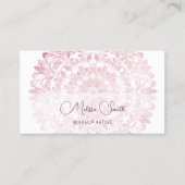 Roze Glanzende Metallic Witte Mandala Visitekaartje (Voorkant)