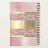 Roze Glanzende Weekplanner Afspraak Planner (Achterkant)