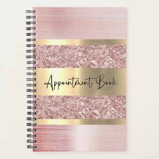 Roze Glanzende Weekplanner Afspraak Planner (Voorkant)