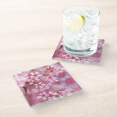 Roze Glas Coster Glazen Onderzetter (Schuin)