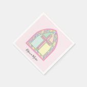 Roze Glas in lood Cross First Community Napkins Servet (Hoek)