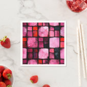 Roze Glas in lood plakpapier voor loskoppeling Servet (Insitu)