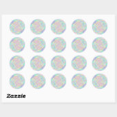 Roze Glas in lood Venster Pastels Ronde Sticker (Vel)