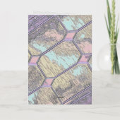 Roze glas-in-loodraam decor kaart (Achterkant)