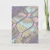 Roze glas-in-loodraam decor kaart (Voorkant)