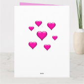 Roze glazen hart betegeld verticaal  kaart (Achterkant)