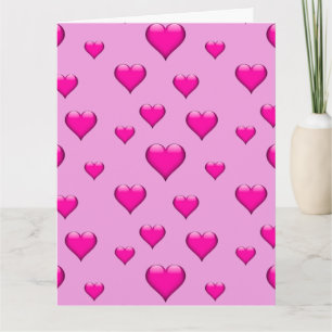 Roze glazen hart betegeld verticaal kaart