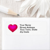 Roze glazen hart etiket (Insitu)