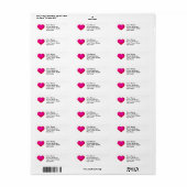 Roze glazen hart etiket (Full Sheet)