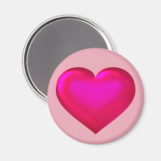 Roze glazen hart magneet (Voorkant / Achterkant)