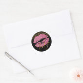  roze glazen lips 3 - Tester Ronde Sticker (Envelop)