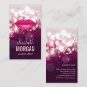 Roze glazen mousserende makreel Artist Red Lips Visitekaartje (Voorkant / Achterkant)