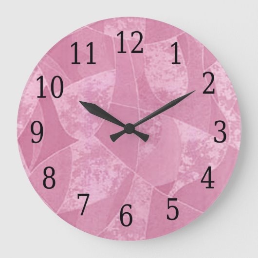 Roze glazen ronde klok (Voorkant)