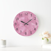 Roze glazen ronde klok (Huis)