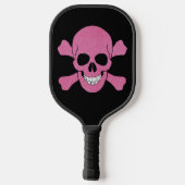 Roze glazen schedel en kruisgraten pickleball paddle (Achterkant)