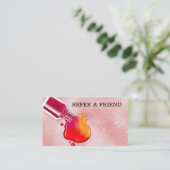 Roze glazen textuur poolnagellak aanbevelingskaartje (Staand voorkant)