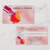 Roze glazen textuur poolnagellak aanbevelingskaartje (Voorkant / Achterkant)