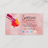 Roze glazen textuur poolnagellak klantenkaartje (Achterkant)