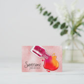 Roze glazen textuur poolnagellak visitekaartje (Staand voorkant)