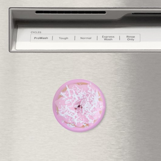 Roze glazige donut besprenkelt schattig magneet (Insitu (Vaatwasser))