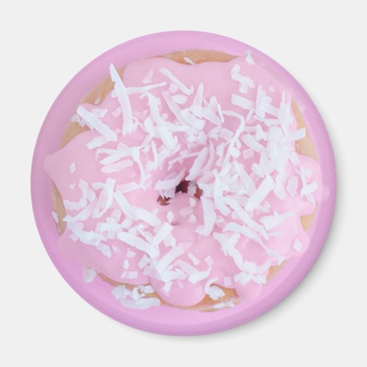 Roze glazige donut besprenkelt schattig magneet (Voorkant)