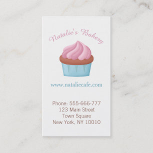 Roze glazuur Cupcake Patisserie Aquarel Visitekaartje