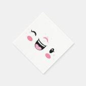 Roze glimlachend Kawaii Face Napkins Servetten (Hoek)