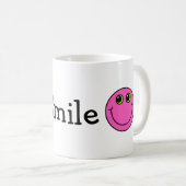 Roze glimlachende Emoji Faces Koffiemok (Voorkant rechts)