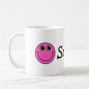 Roze glimlachende Emoji Faces Koffiemok