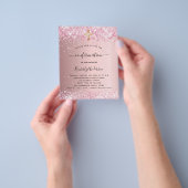 Roze glinster budget uitnodiging met roze glans flyer (Hand)