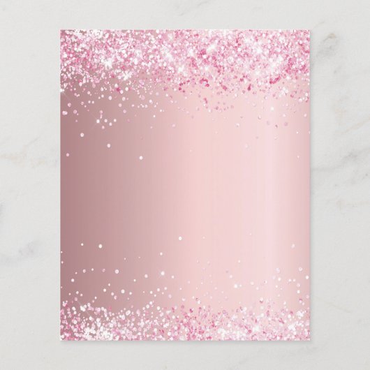Roze glinster budget uitnodiging met roze glans flyer (Achterkant)