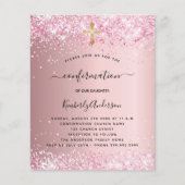 Roze glinster budget uitnodiging met roze glans flyer (Voorkant)