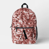 Roze glinster monogram bedrukte rugzak (Voorkant)